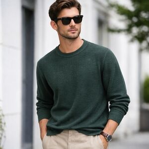 COS Men's Regular Ribbed-Knit Cotton Jumper Size M